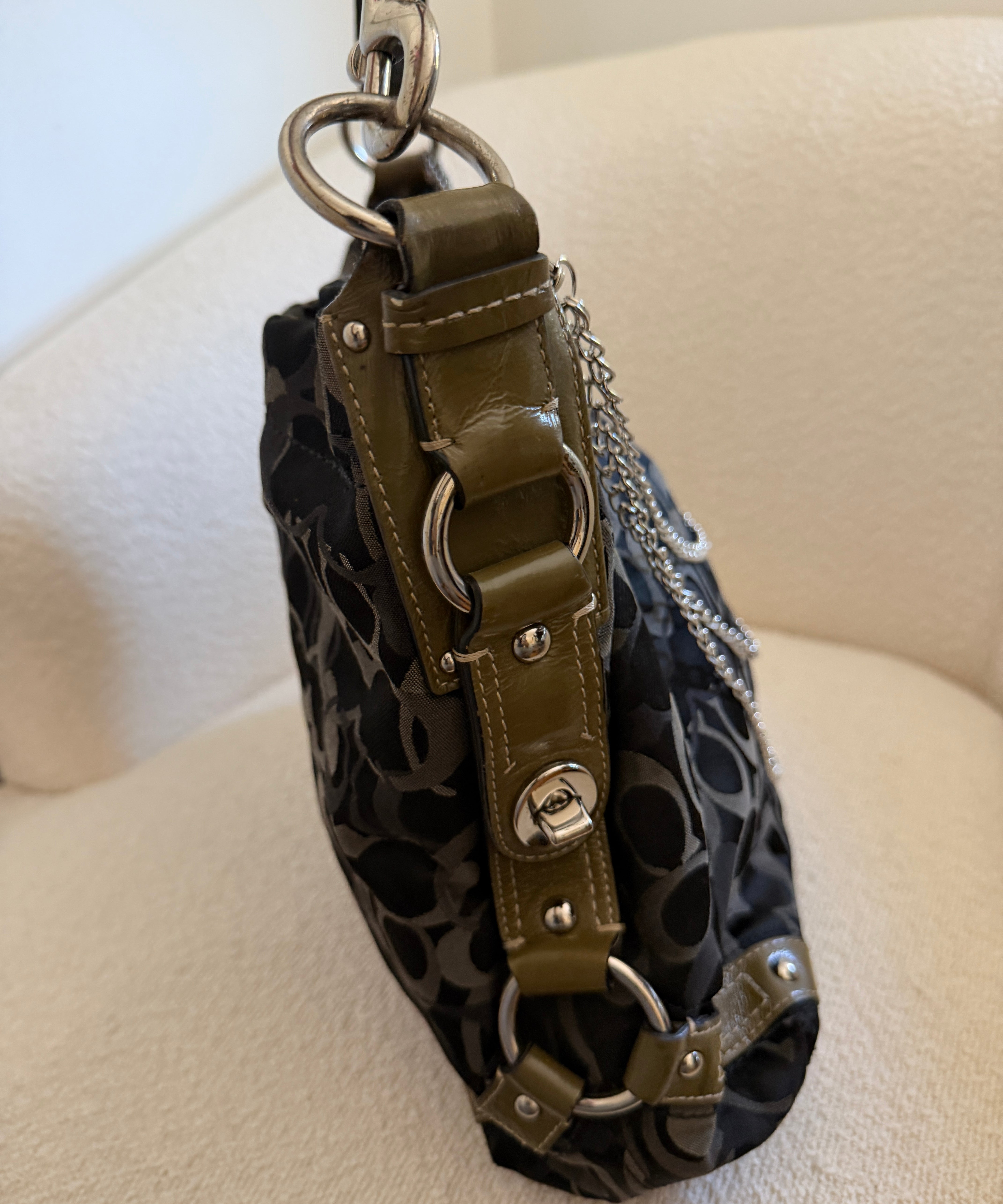 Grey Coach Canvas Large Carly Bag
