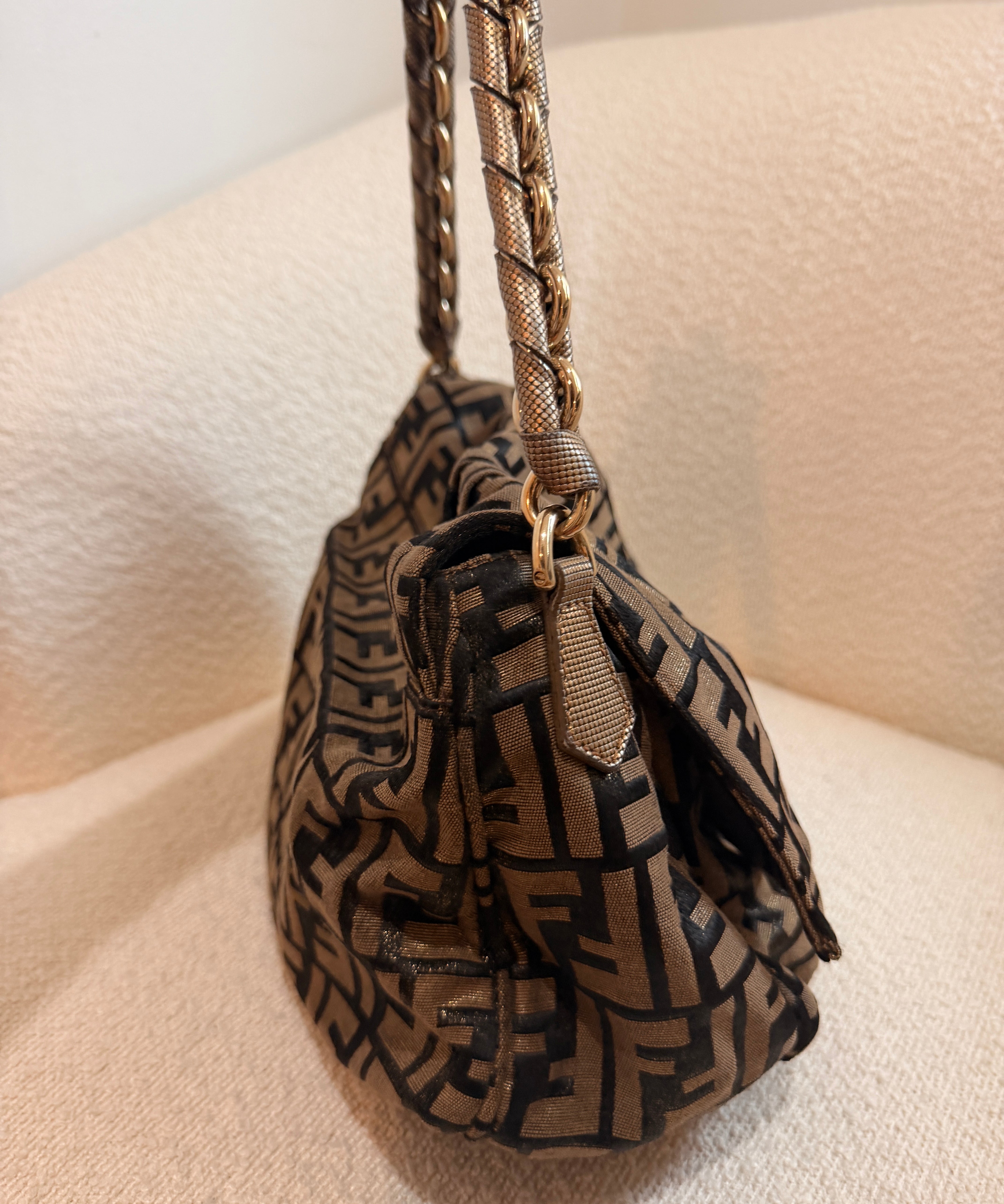 Fendi Zucca Mia Flap Shoulder Bag