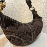 Coach Brown Canvas Mini Hobo Bag