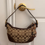 Rare Coach Signature Brown Studded Mini Hobo Bag