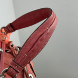 Rare Coach Salmon Suede Kisslock Hand Bag