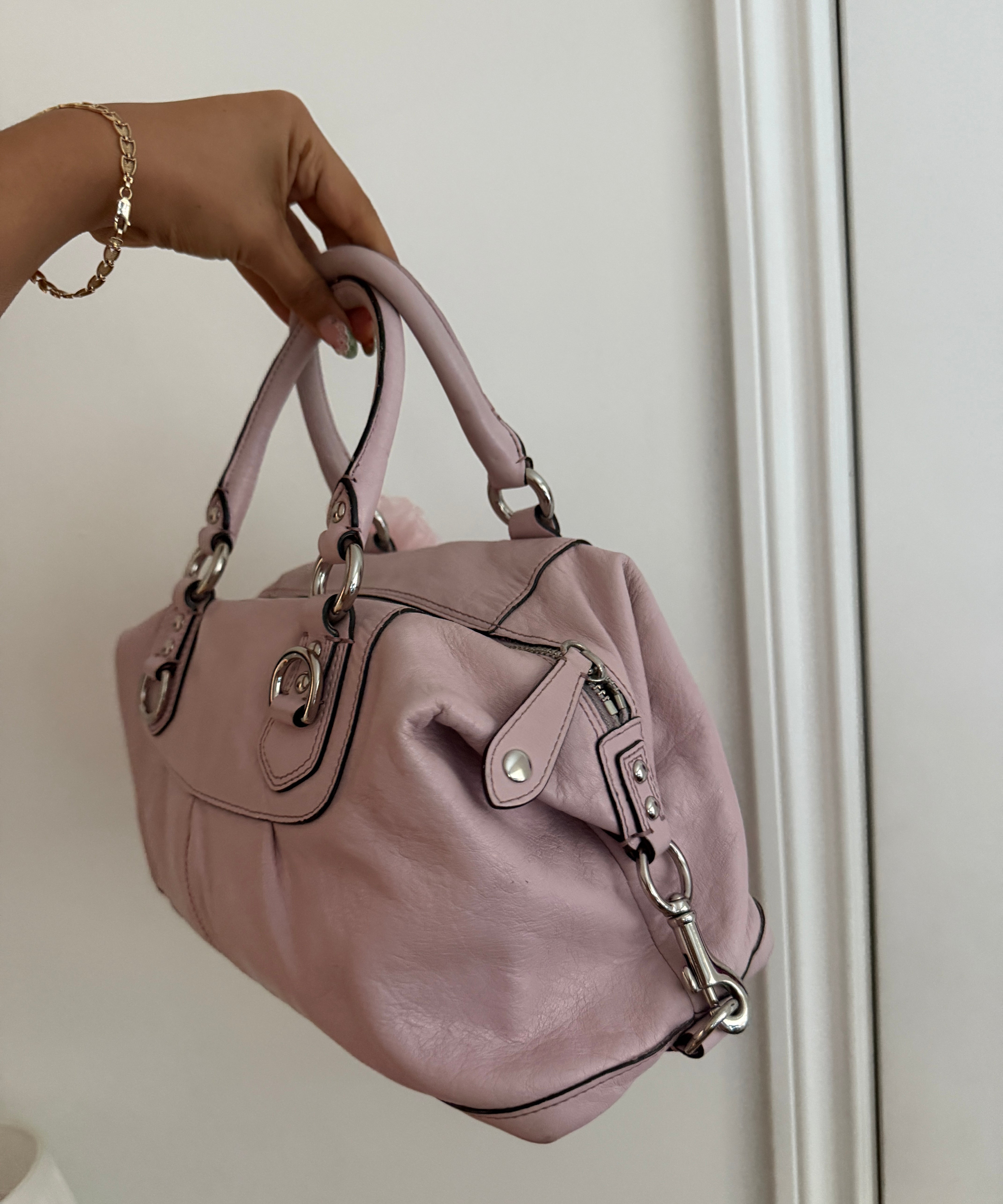 Lilac Coach Leather Sabrina Madison Bag