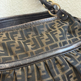 Fendi Tobacco Canvas Zucca Chef Large Shoulder Bag
