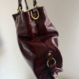 Coach Burgundy Patent Ashley Shoulder Bag
