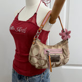 Rare Coach Pink Signature Poppy Shoulder Bag