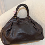 Brown Gucci Leather Sukey Tote Bag
