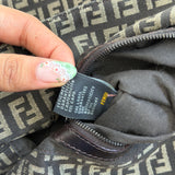 Navy Fendi Zucca Baguette FF Shoulder Bag