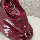 Coach Burgundy Patent Leather Ashley Carry-All Bag