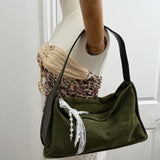 Coach Olive Green Nubuc Shoulder Bag