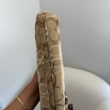 Coach Mini Tan Pleated Optic Soho Bag