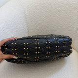 Miu Miu Black Studded Quilted Hobo Bag