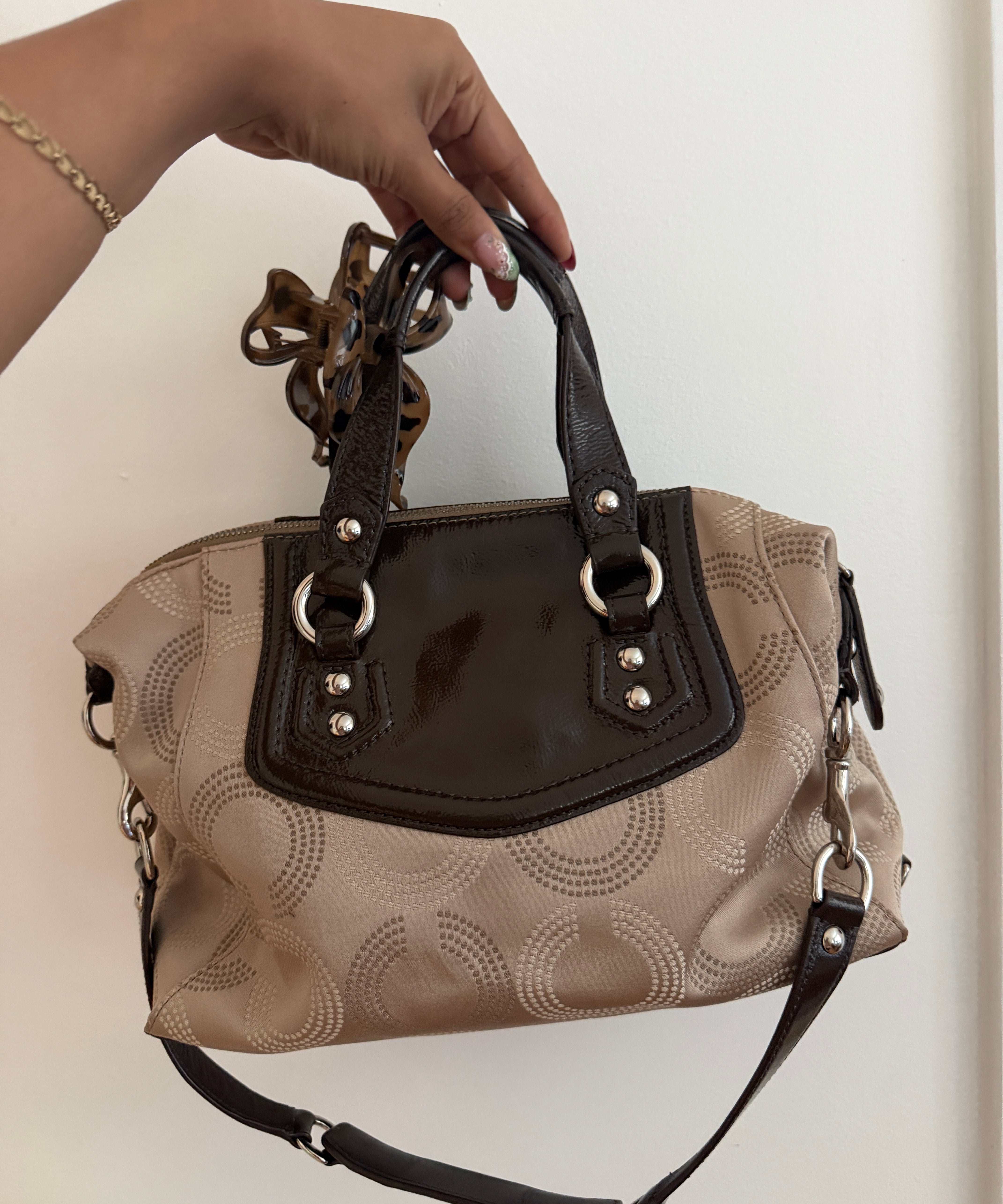 Brown Coach Op Art Sabrina Madison Bag