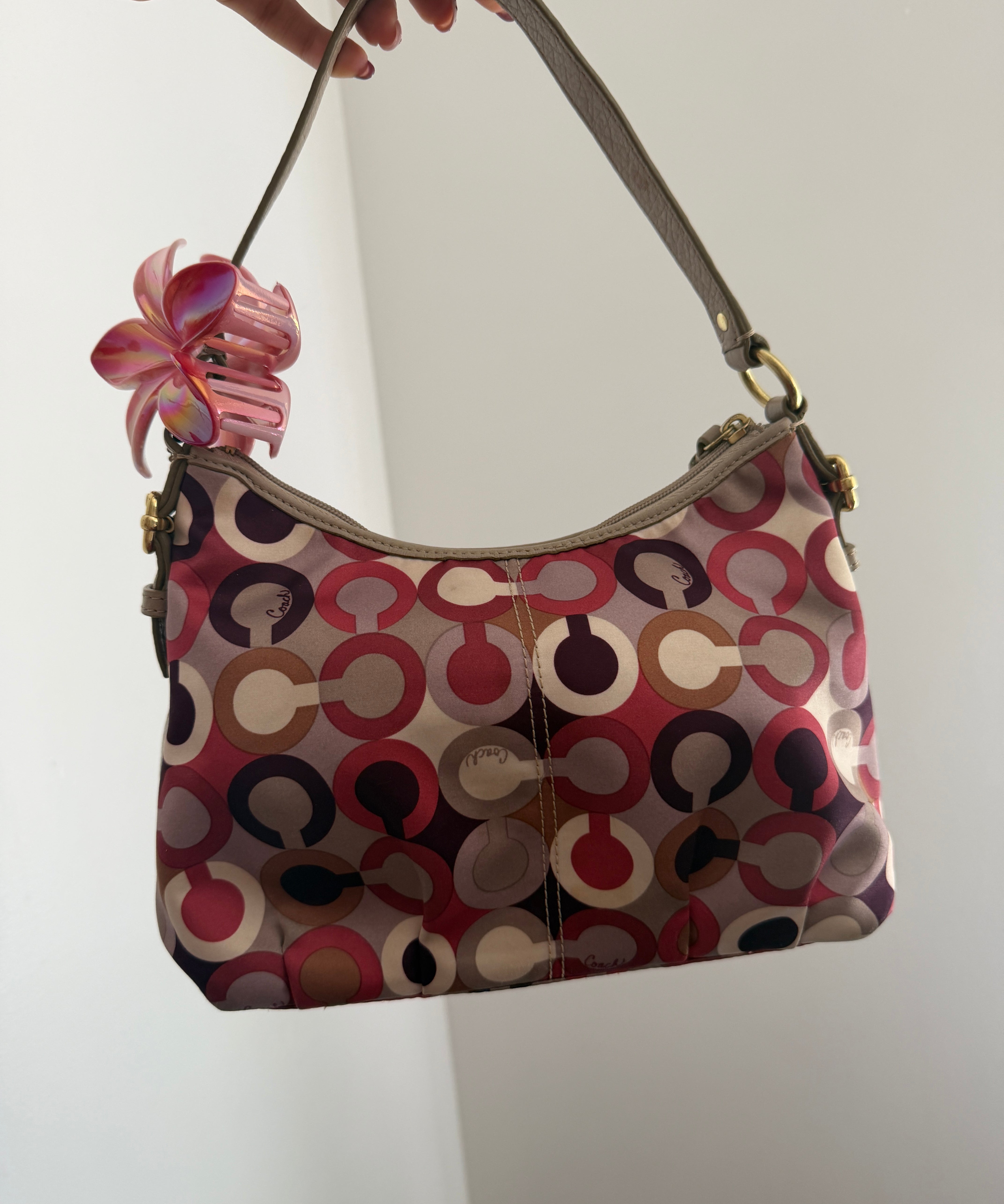 Coach Red Op Art Shoulder Bag