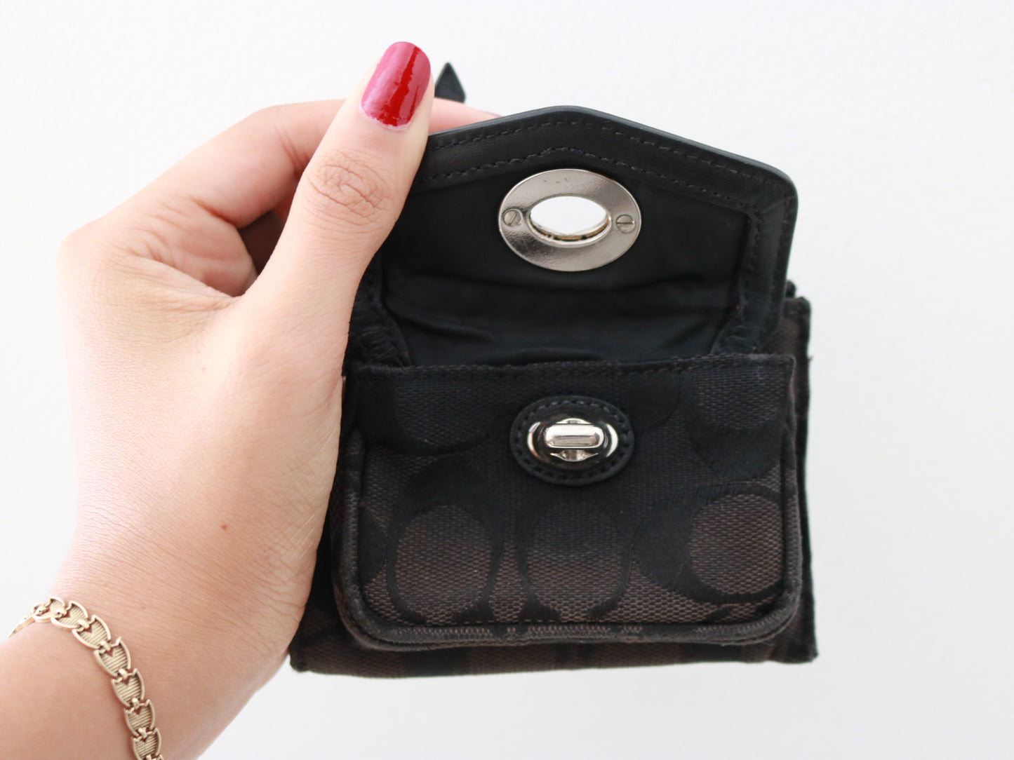 Rare Coach Black Turnlock Coin Purse