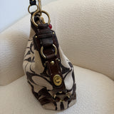 Rare Coach Chocolate Cotton Large Carly Bag