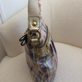 Coach Plaid Madras Poppy Medium Shoulder Bag