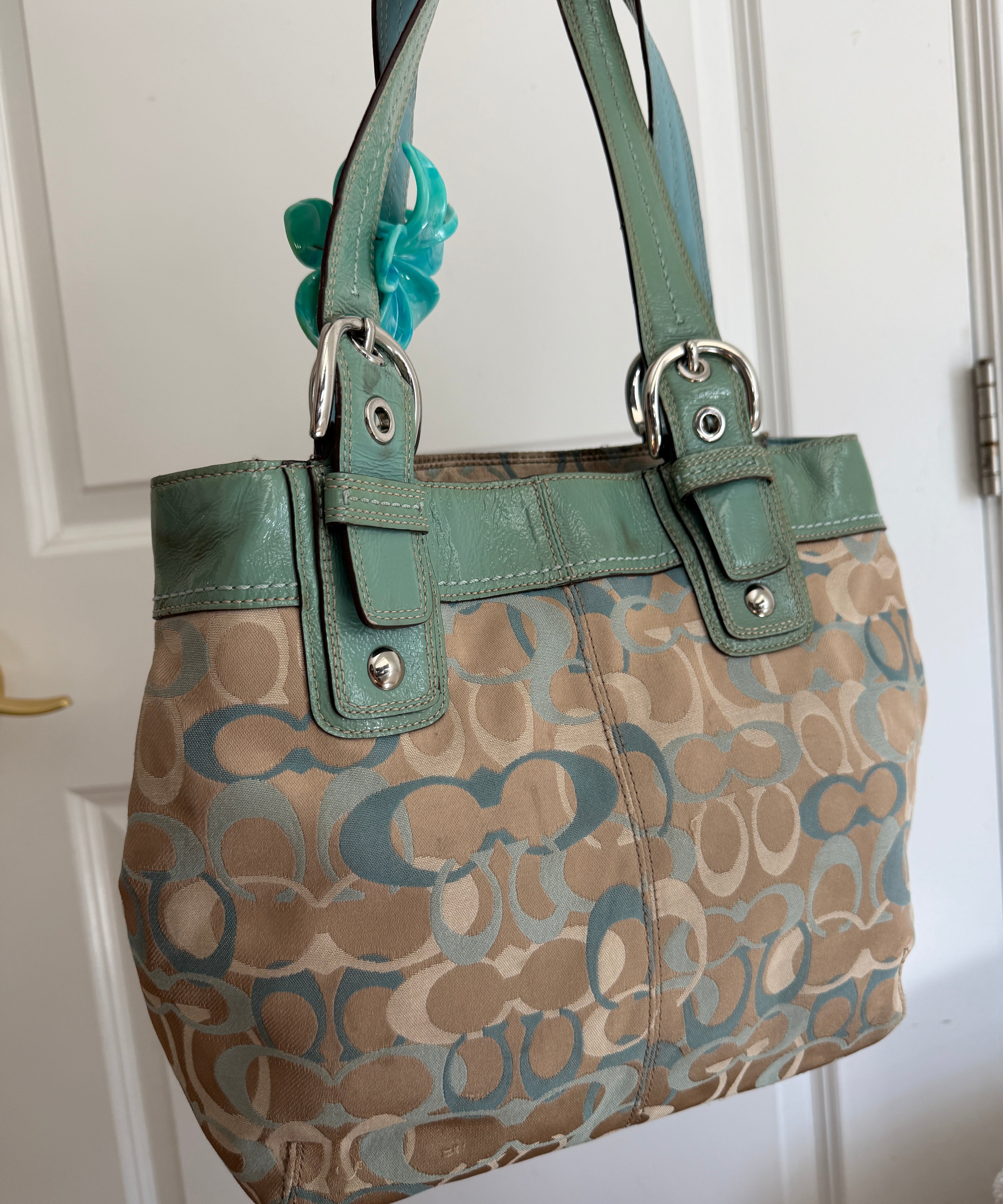 Coach Blue Optic Soho Tote Bag