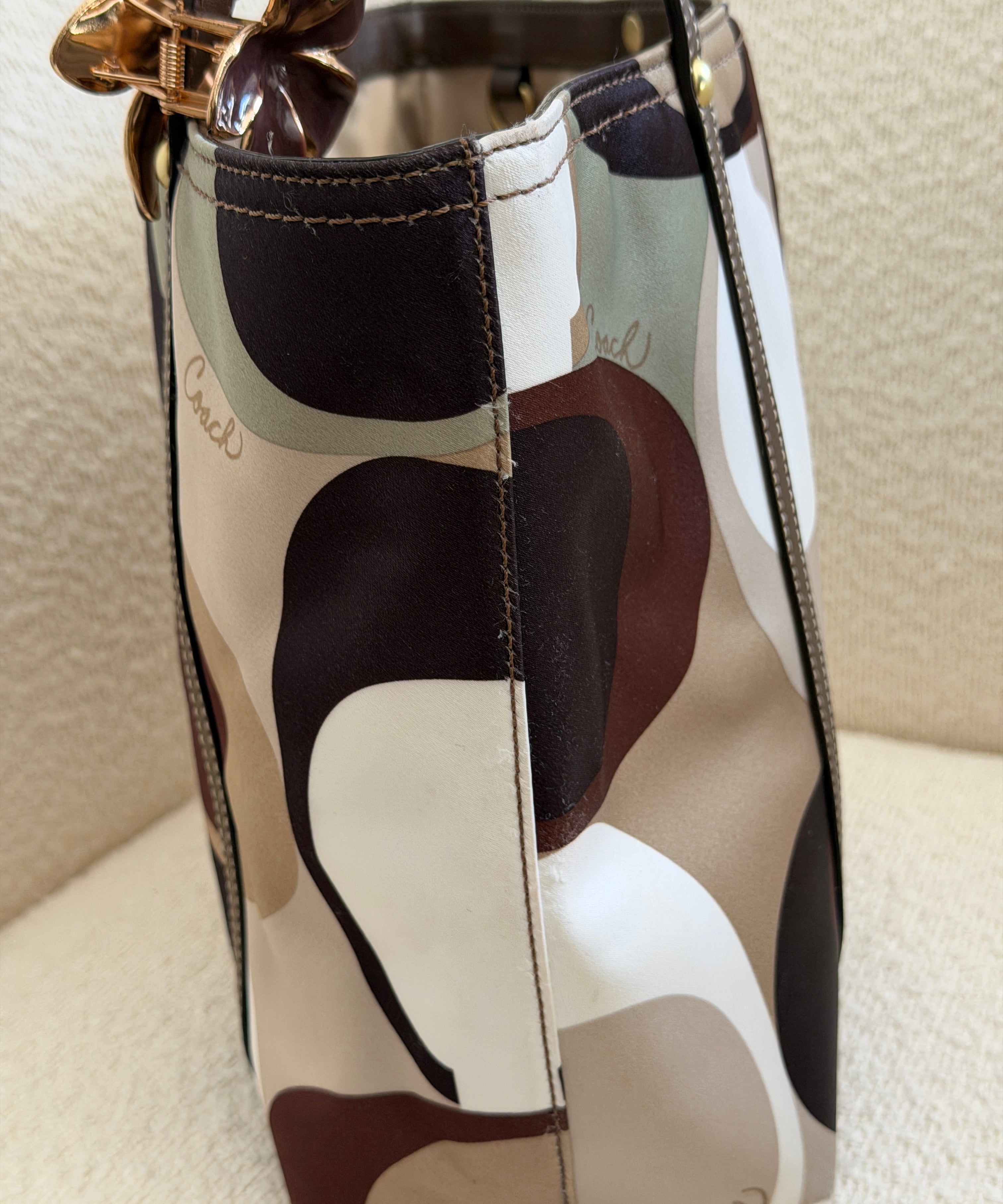 Coach Multicolor Scarf Print Tote Bag