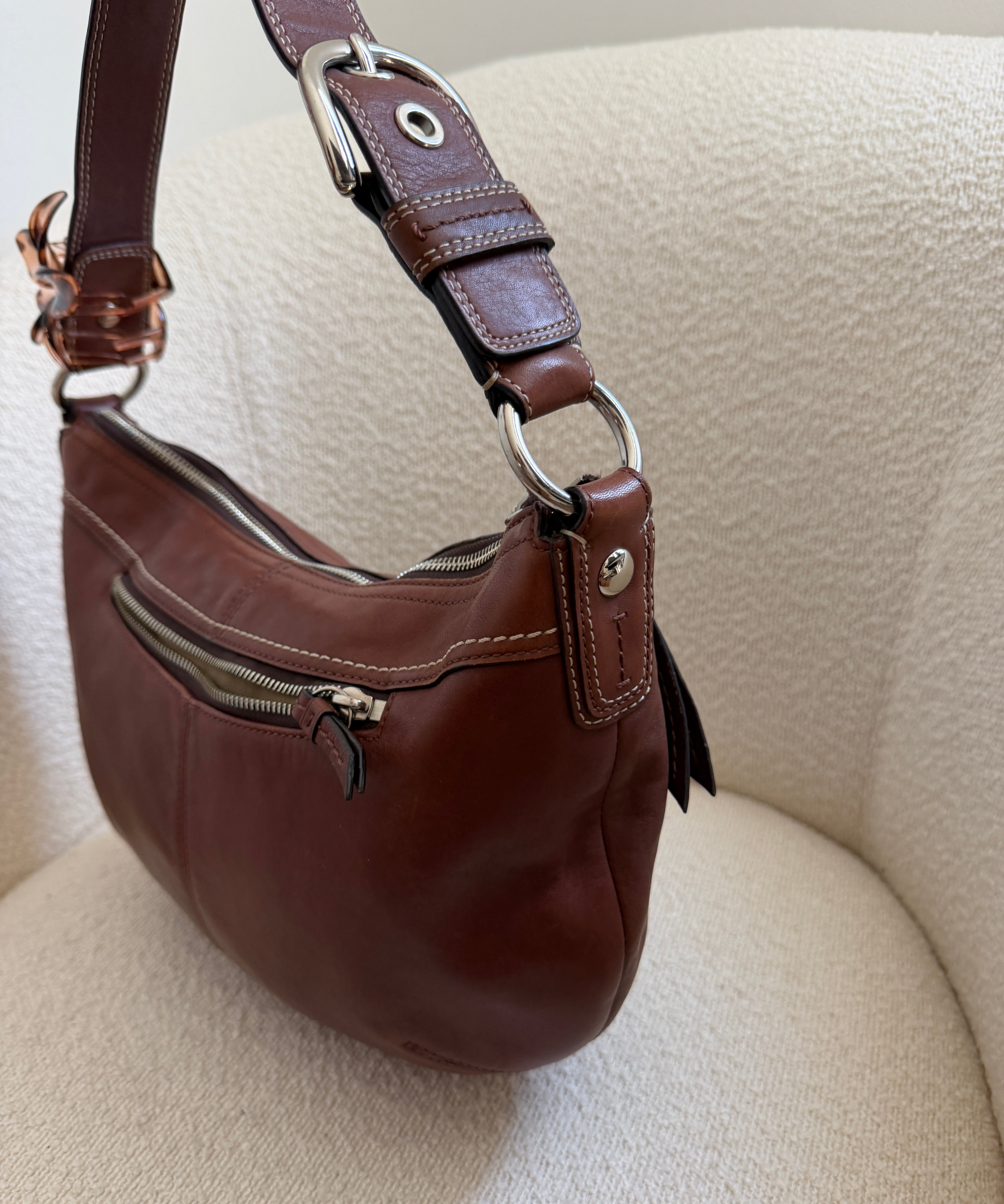 Coach Chestnut Leather Hobo Bag