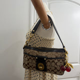 Coach Brown Signature Legacy Turnlock Bag