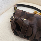 Chocolate Brown Canvas Small Carly Bag