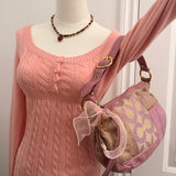 Coach Pink Op Art Patchwork Shoulder Bag