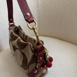 Rare Coach Red Trim Monogram Mini Carly Bag