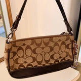 Coach Brown Signature Demi Hamptons Bag