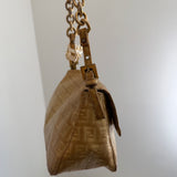 Fendi FF Gold Mini Mamma Baguette Shoulder Bag