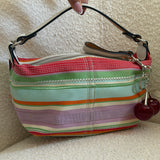 Stripe Coach Signature Top Handle Pochette