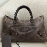 Mocha Balenciaga Lambskin Leather Work Bag