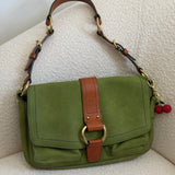 Coach Green Nubuc Leather Chelsea Shoulder Bag