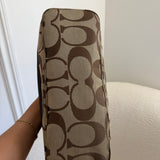 Coach Brown Stripe Signature Shoulder Bag