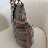 Coach Plaid Madras Poppy Tote Bag