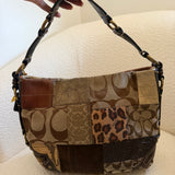 Coach Medium Leopard Patchwork Carly Bag