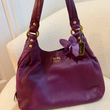 Coach Purple Leather Maggie Bag