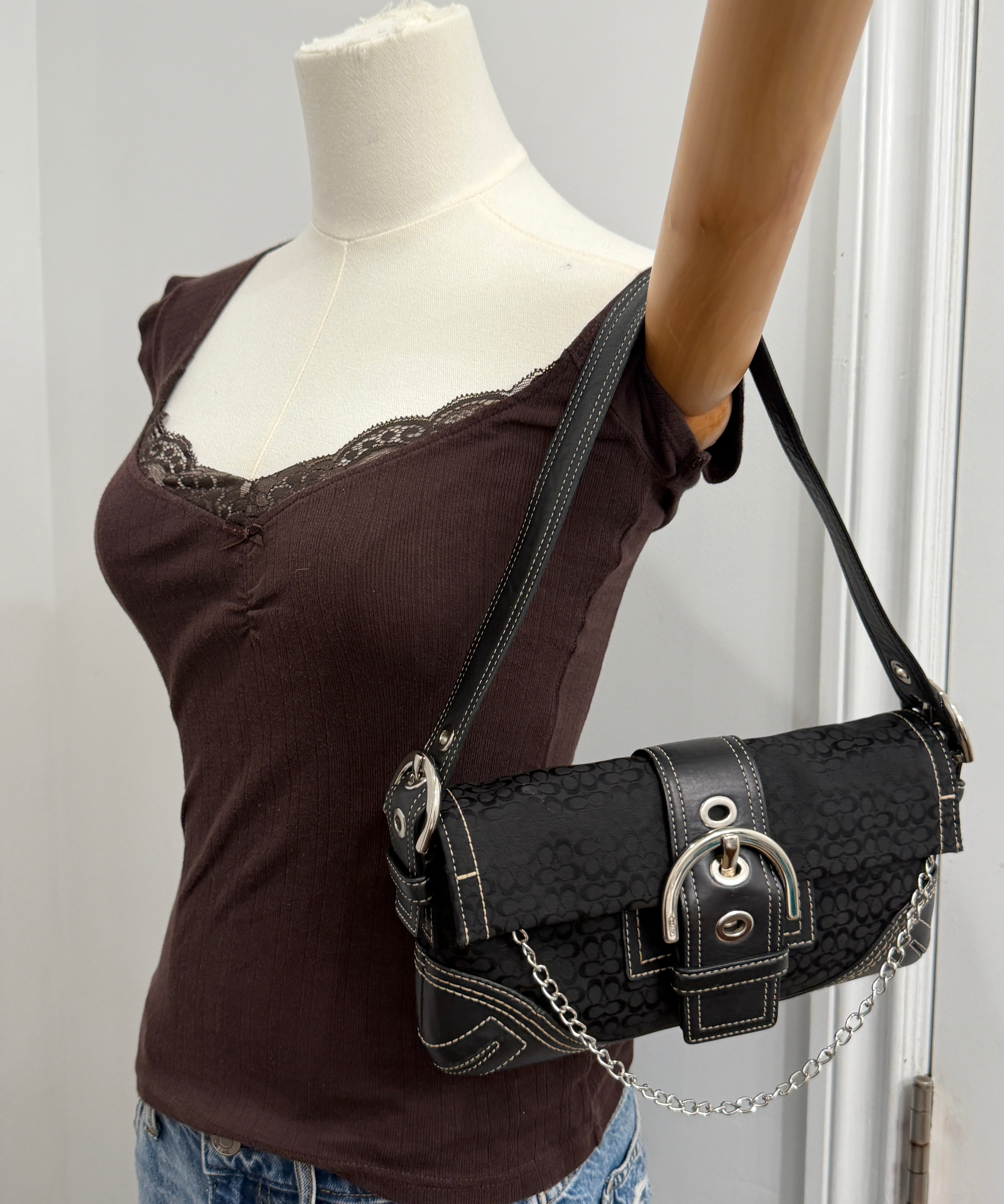Coach Black Soho Demi Flap Bag