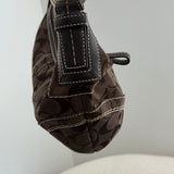 Coach Brown Canvas Mini Hobo Bag