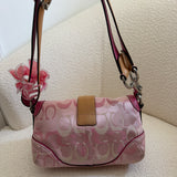 Rare Coach Pink Optic Double Pocket Soho Bag