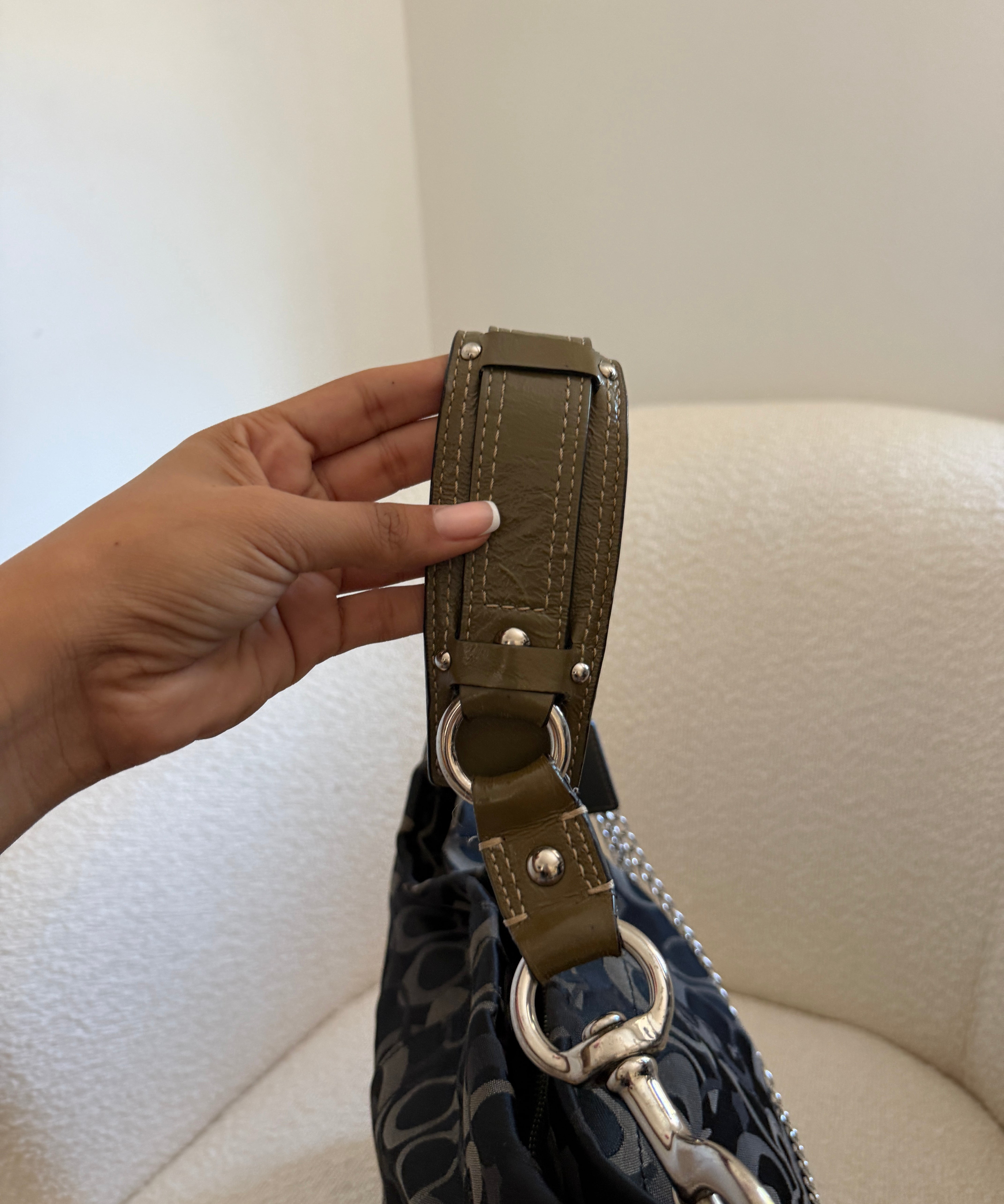 Grey Coach Canvas Large Carly Bag
