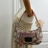Rare Coach Pink Signature Poppy Shoulder Bag