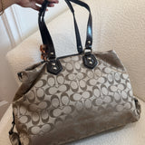 Coach Brown Signature Ashley Carry-All Bag