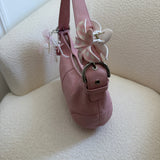 Rare Pink Leather Mini Hobo Bag