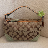Coach Green Trim Signature Pochette