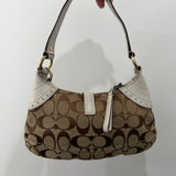 Coach Beige Signature Hamptons Signature Mini Hobo Bag