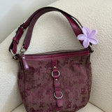 Purple Coach Signature Shoulder Bag