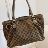 Brown GG Gucci Canvas Tote Bag