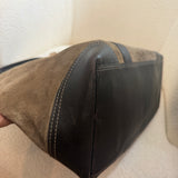 Coach Olive Brown Suede Tote Bag