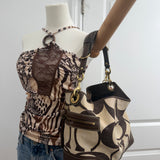 Rare Coach Cream Signature Medium Tote Bag
