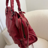 Red Balenciaga MotoCross City Bag